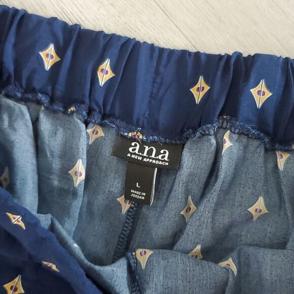 A.N.A.  A New Approach Palazzo Wide Leg Pants Size Lg  100% Rayon - Picture 4 of 7